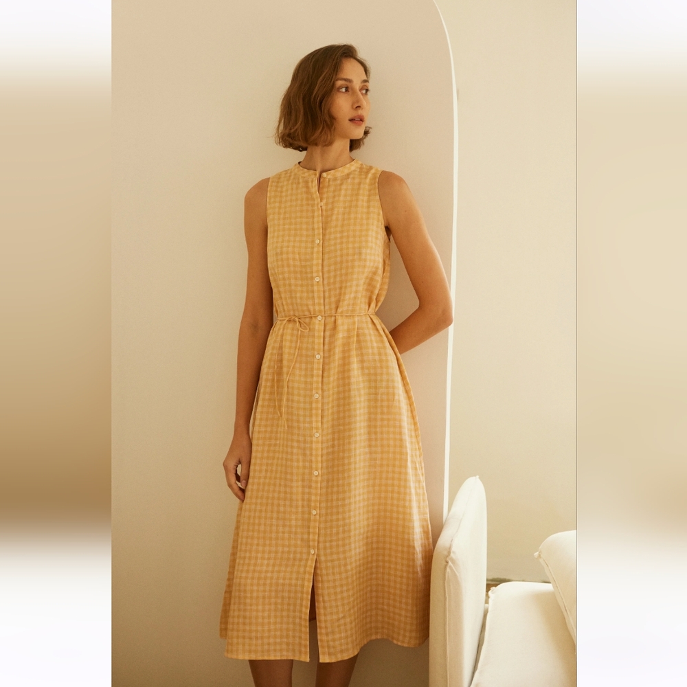 NWT Something to Hold Park Dress Yellow Gingham